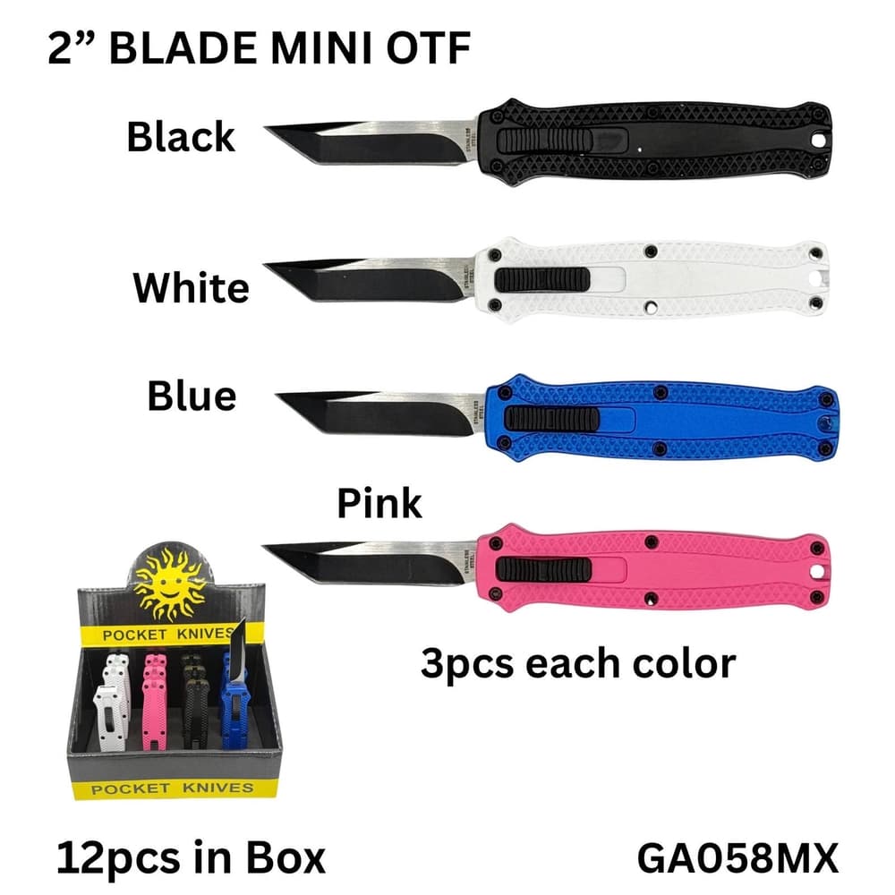 GA058MX OTF Mini Knives in Display (12ct) (Unit Cost $5.99)