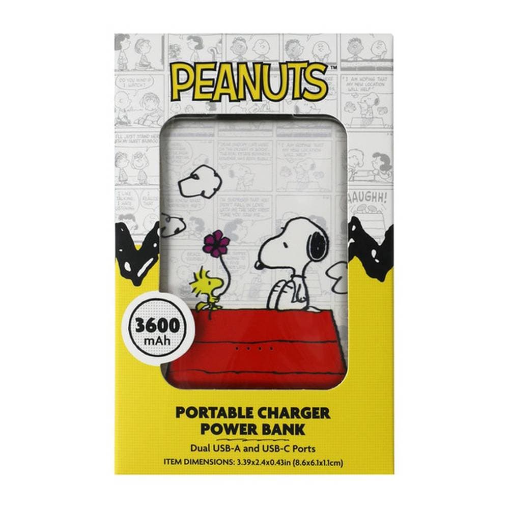 Peanuts 5000mAH Portable Charger Power Bank Dual USB-A and USB-C Ports
