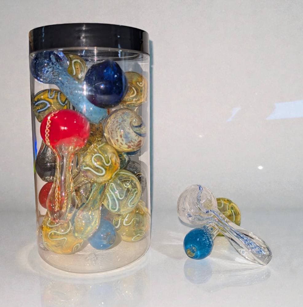 H204 - 3" Assorted Design Hand Pipe Jar (20ct) (Unit Cost $1.75)