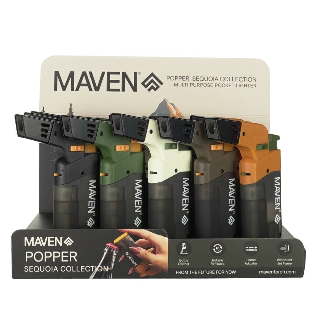 Maven Popper Sequoia Collection Multi Purpose Pocket Lighter (Display of 15)