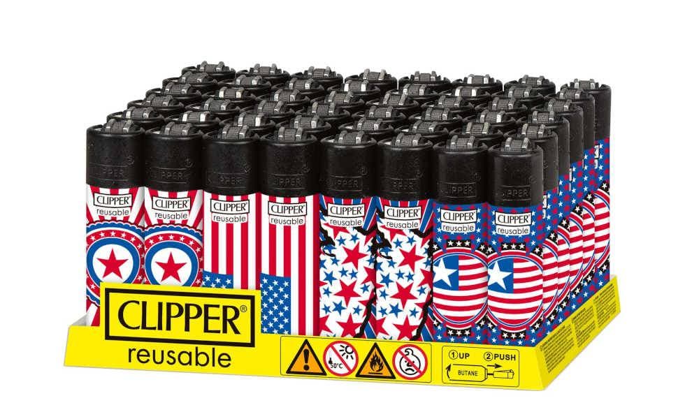 Clipper Classic Reusable Lighter National Stars (48ct)
