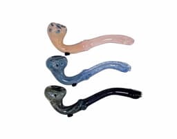 H141 - 6.5" Colorful Fumed Sherlock Designed Hand Pipe (Pack of 3) (Unit Cost $7.99)