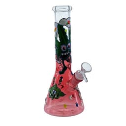 F134 - 10" Glow in the Dark Mushroom Design Beaker