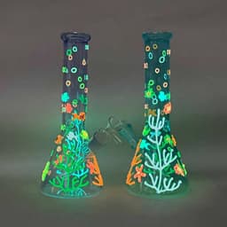 F127 - 10" Glow in the Dark Sealife Design Beaker