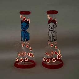 F129 - 10" Glow in the Dark Cat Design Beaker