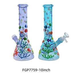 F127 - 10" Glow in the Dark Sealife Design Beaker
