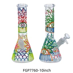 F128 - 10" Glow in the Dark 420 Theme Beaker