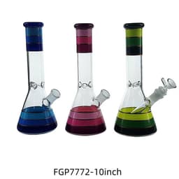 F140 - 10" Tri Color Designed Water Pipe
