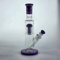 F37 - 12" Milky Color * Armed Tree Perc Straighshooter with Wide Base 14MM Bowl