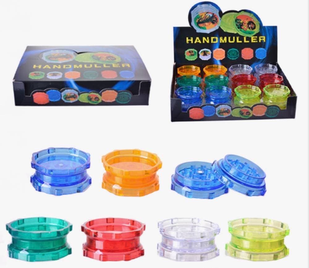 GR56 - 50MM Assorted Colors 2 Parts Plastic Grinder (24ct) (Unit Price $0.75)