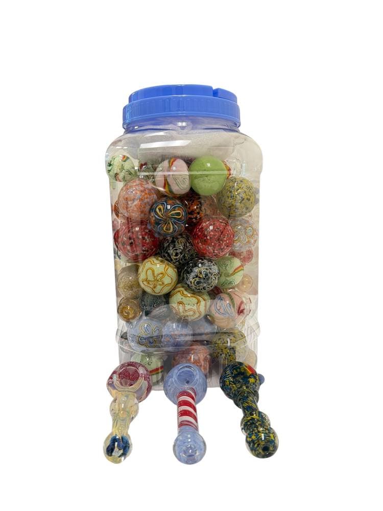 H185 - 6" Assorted Design Hand Pipe Jar (50ct) (Unit Cost $4.99)