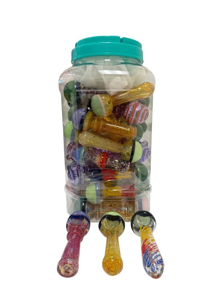 H186 - 7" Assorted Design Hand Pipe Jar (50ct) (Unit Cost $5.99)