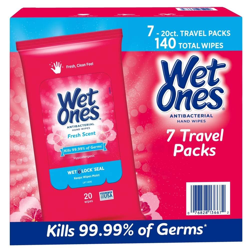 Wet Ones Antibacterial Hand Wipes (20ct Travel Packs)
