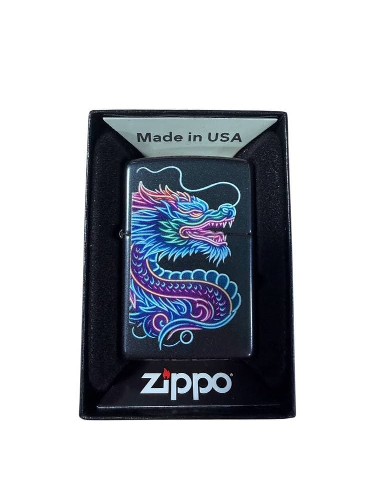 Zippo Lighter 47527 Neon Dragon Design