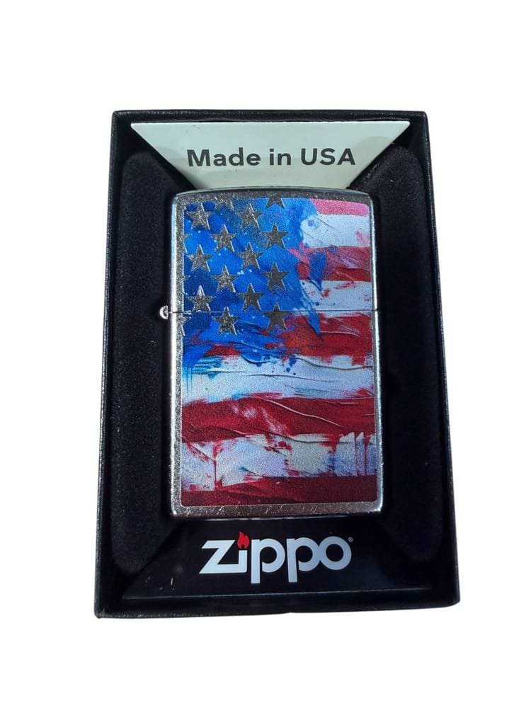 Zippo Lighter 47460 Painted Flag Design