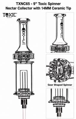 TXNC65 - 9" Toxic Spinner Nectar Collector with 14MM Ceramic Tip