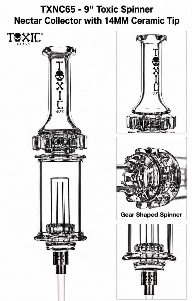 TXNC65 - 9" Toxic Spinner Nectar Collector with 14MM Ceramic Tip