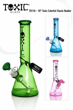 TX116 - 10" Toxic Colorful Classic Beaker