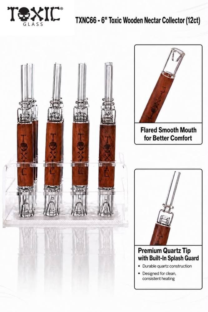 TXNC66 - 6" Toxic Wooden Nectar Collector (12ct)