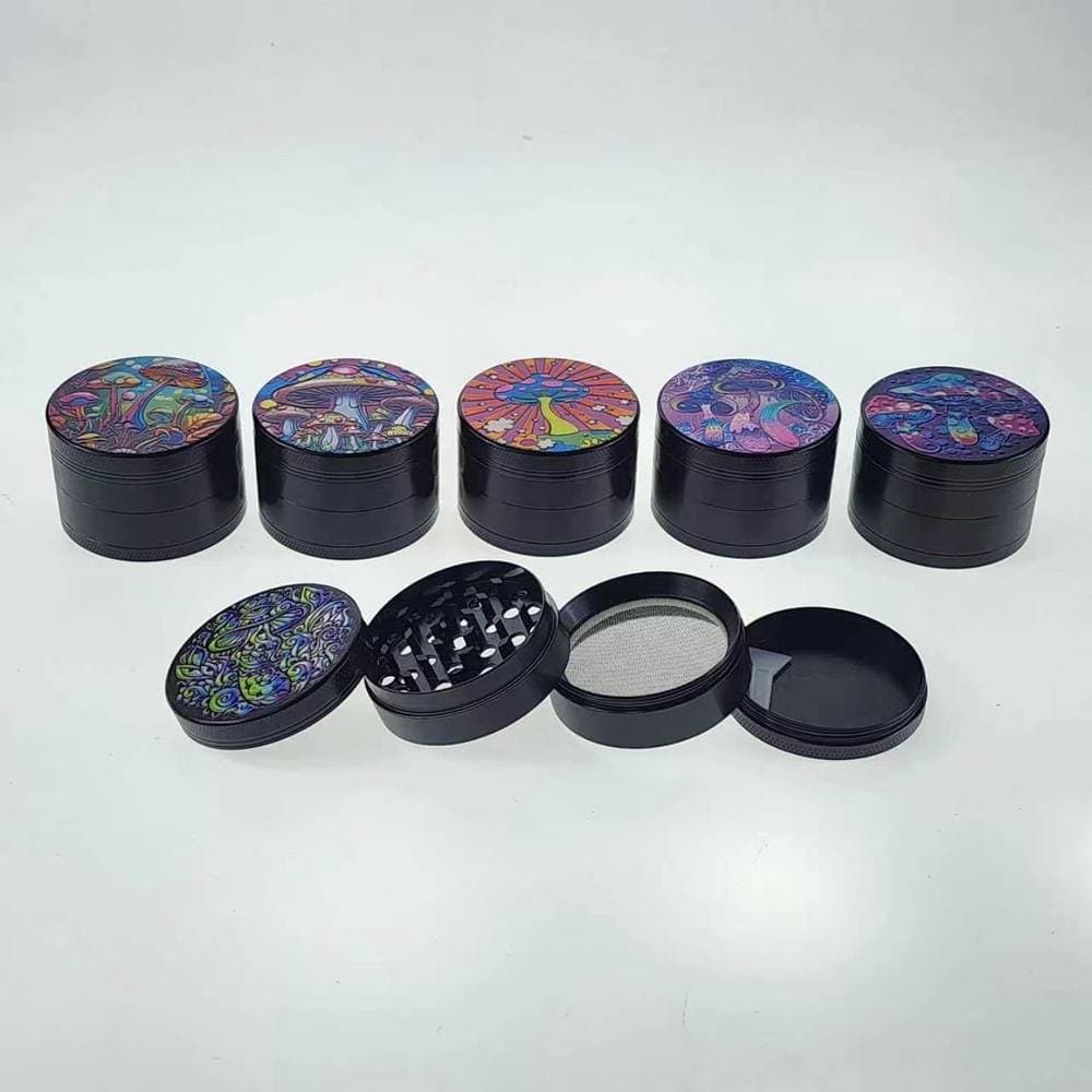 K60 - 2" 4 Parts Aluminum Mushroom Design Grinders (12ct) (Unit Cost $3.99) alternate view