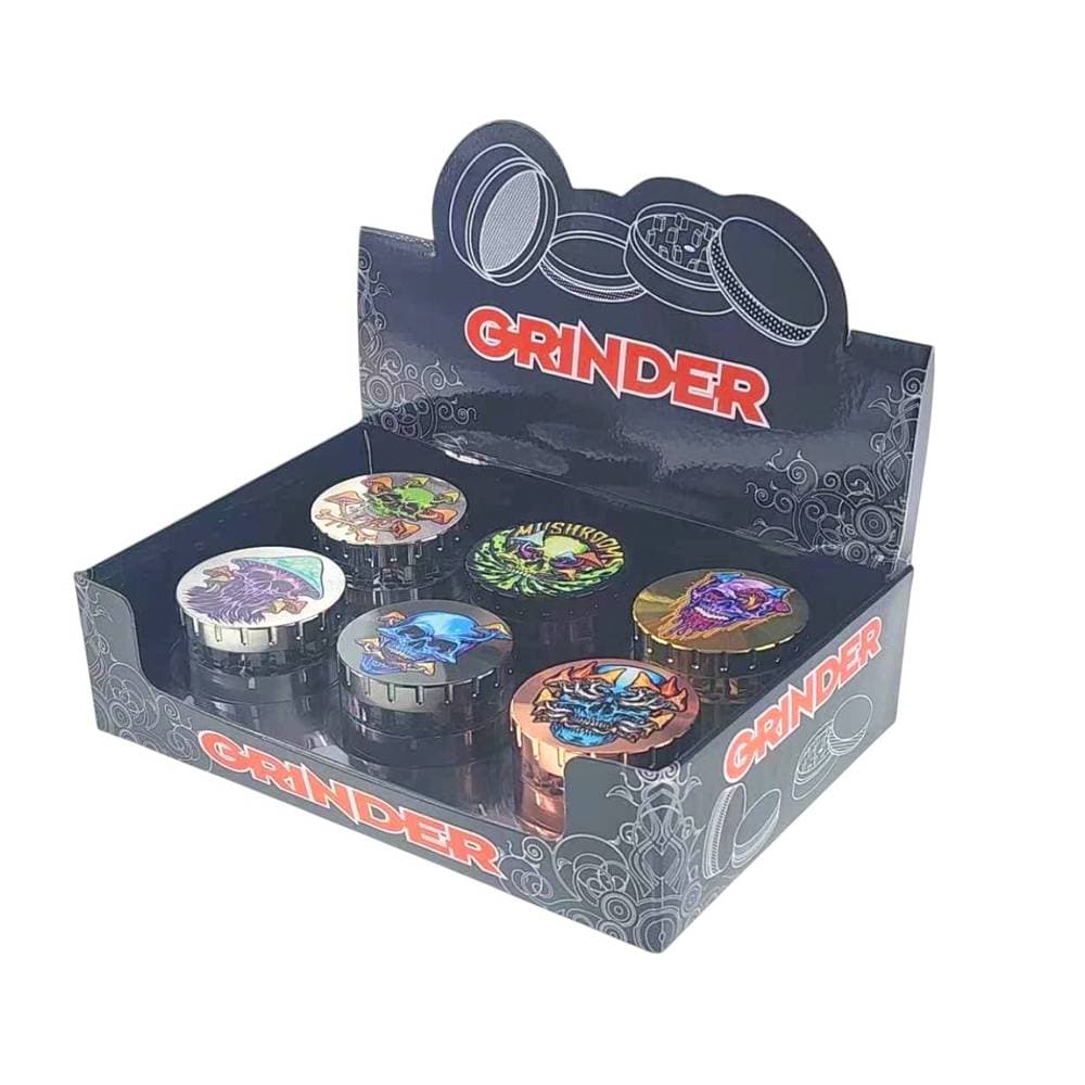 K58 - 2" 4 Parts Zinc Alloy Grinders with Skull Design (6ct) (Unit Cost $4.99)