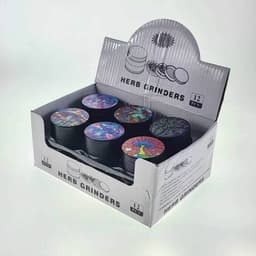 K60 - 2" 4 Parts Aluminum Mushroom Design Grinders (12ct) (Unit Cost $3.99)