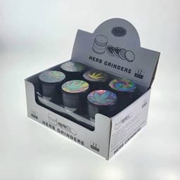 K61 - 2" 4 Parts Aliminum leaf Design Grinders (12ct) (Unit Cost $6.99)