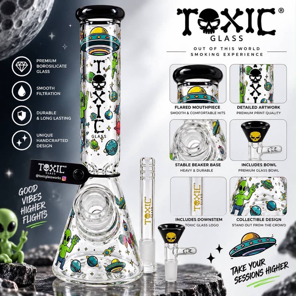 TX133 - 10" 4MM Toxic Alien Beaker