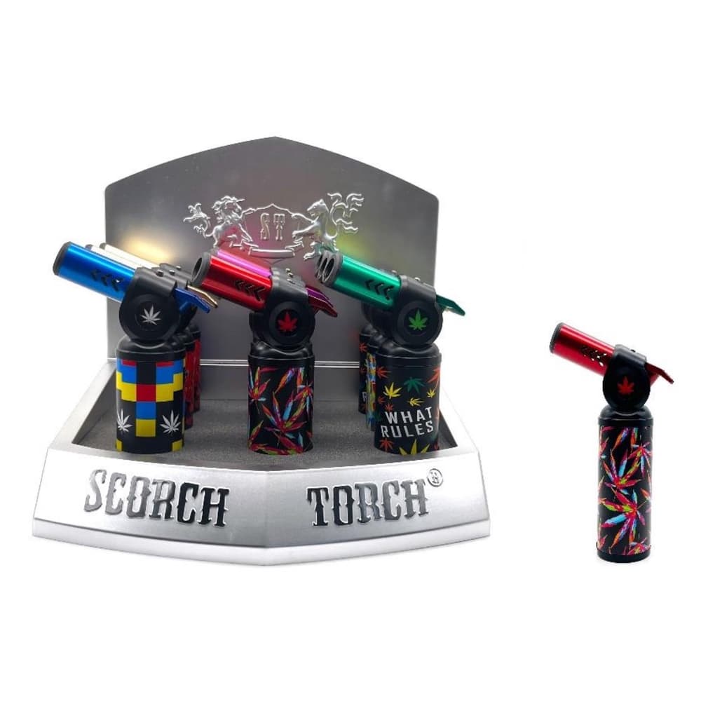 Scorch Torch 61784 Smooth Press 45-Degree Torch with Assorted Leaf Designs (Display of 9)