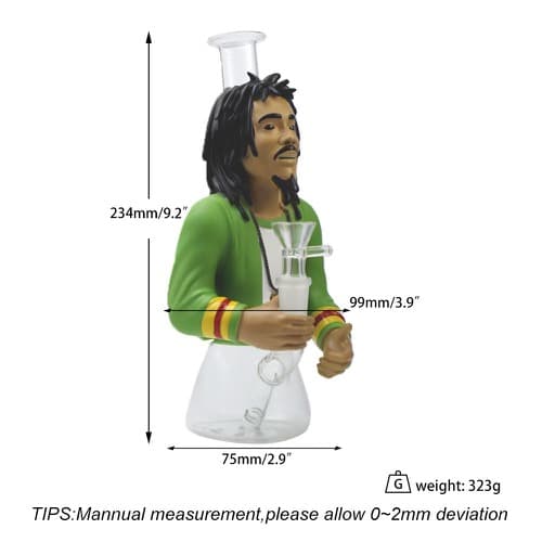 H477 - Bob Marley Silicone Water Pipe