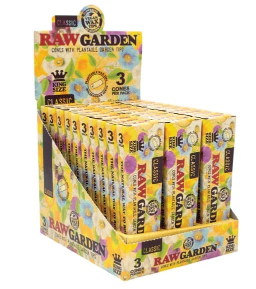 RAW Garden Classic 3 Cones Per Pack King Size (30Packs)