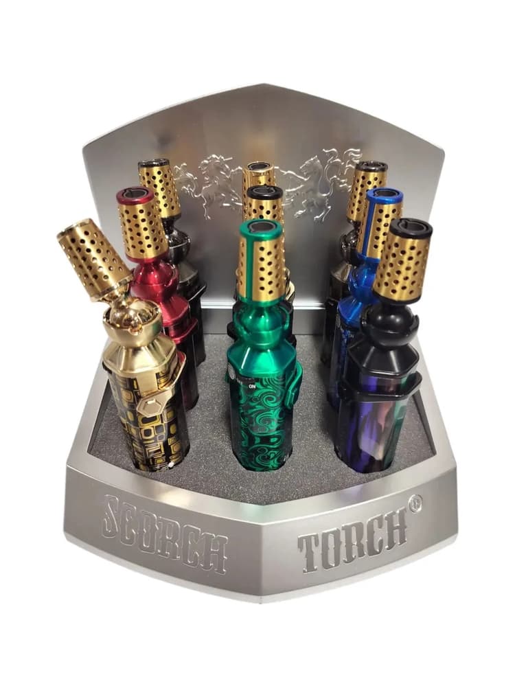 Scorch Torch 61828 6" Single Torch Lighter w/360 Degree Swivel Nozzle (Display of 9)