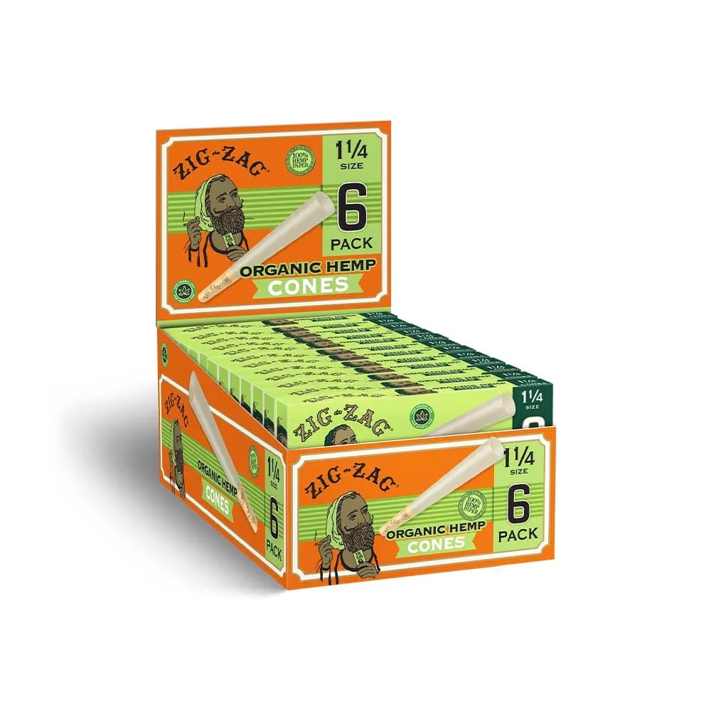 Zig-Zag Organic Hemp Cones (1 1/4) (6 pack)