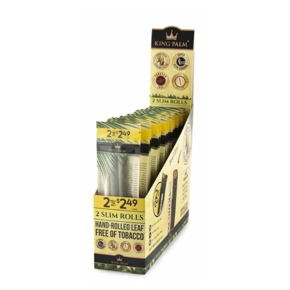 KING PALM 2 Slim Rolls - CORN HUSK HAND ROLLED LEAF