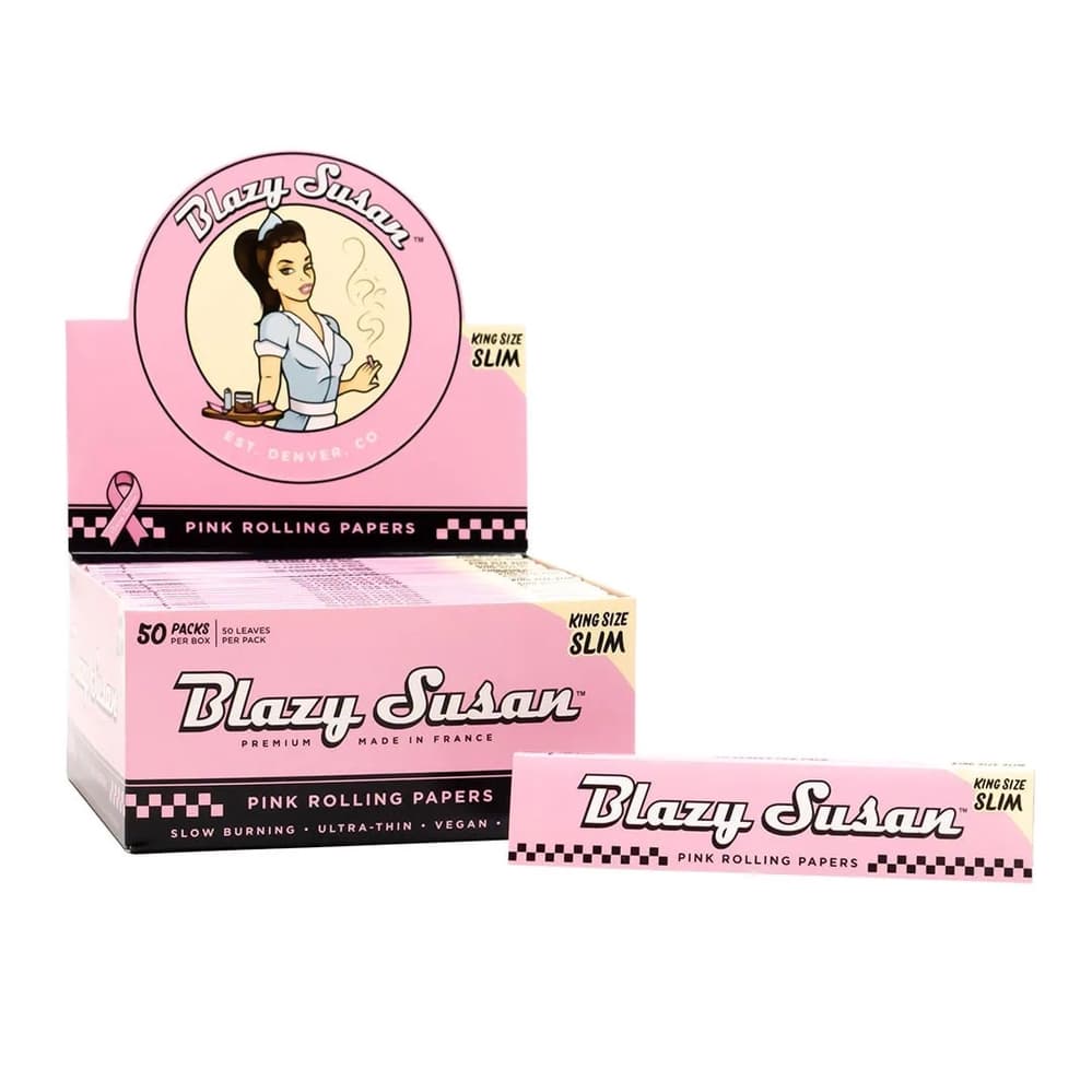 BLAZY SUSAN PINK ROLLING PAPERS (KING SIZE SLIM) (50 PACKS PER BOX)