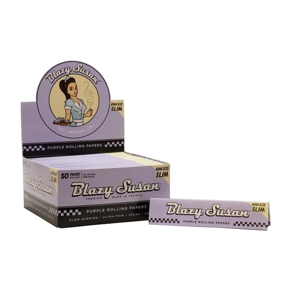 BLAZY SUSAN PURPLE ROLLING PAPERS (KING SIZE SLIM) (50 PACKS PER BOX)