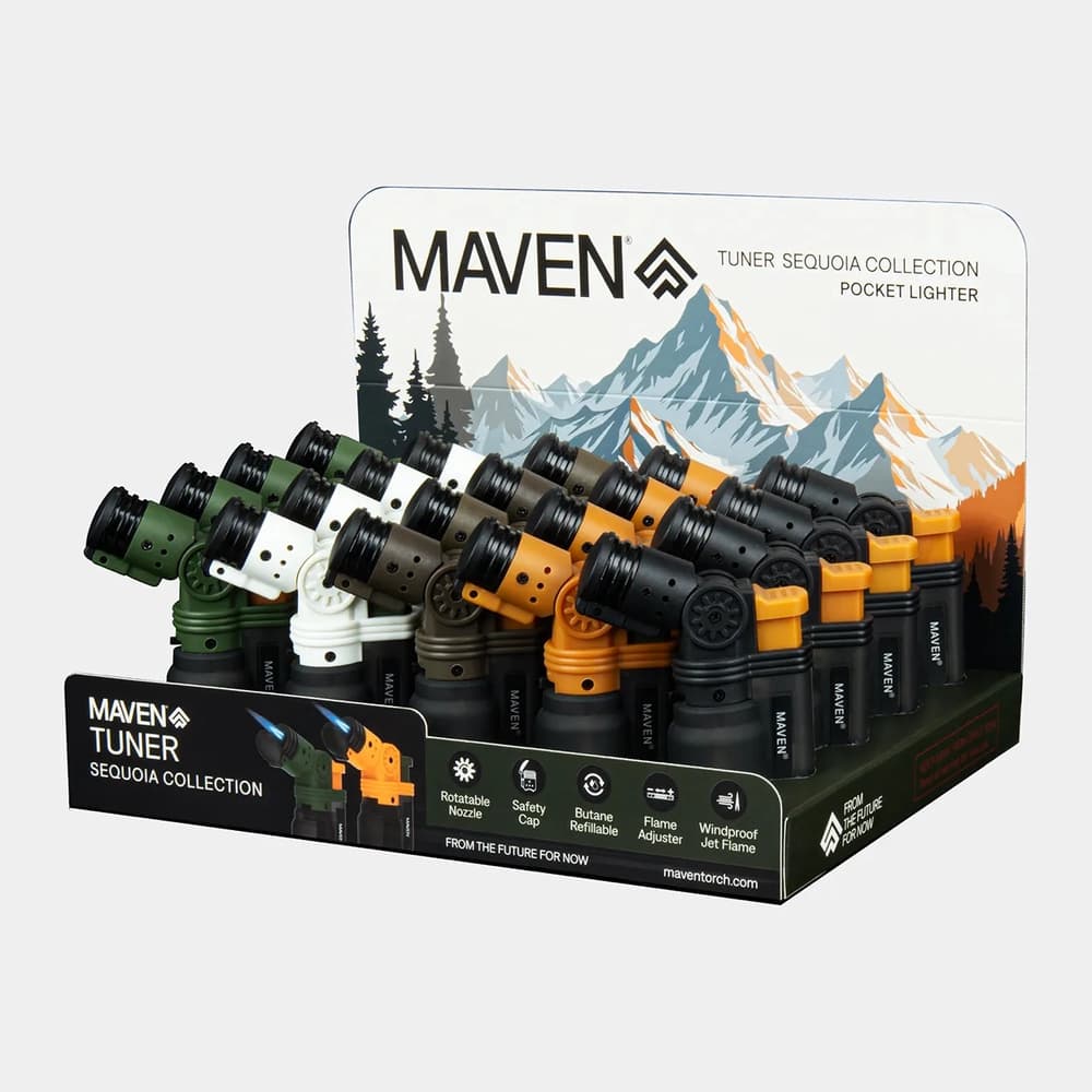 Maven Tuner Sequoia Collection Pocket Lighter Display of 20
