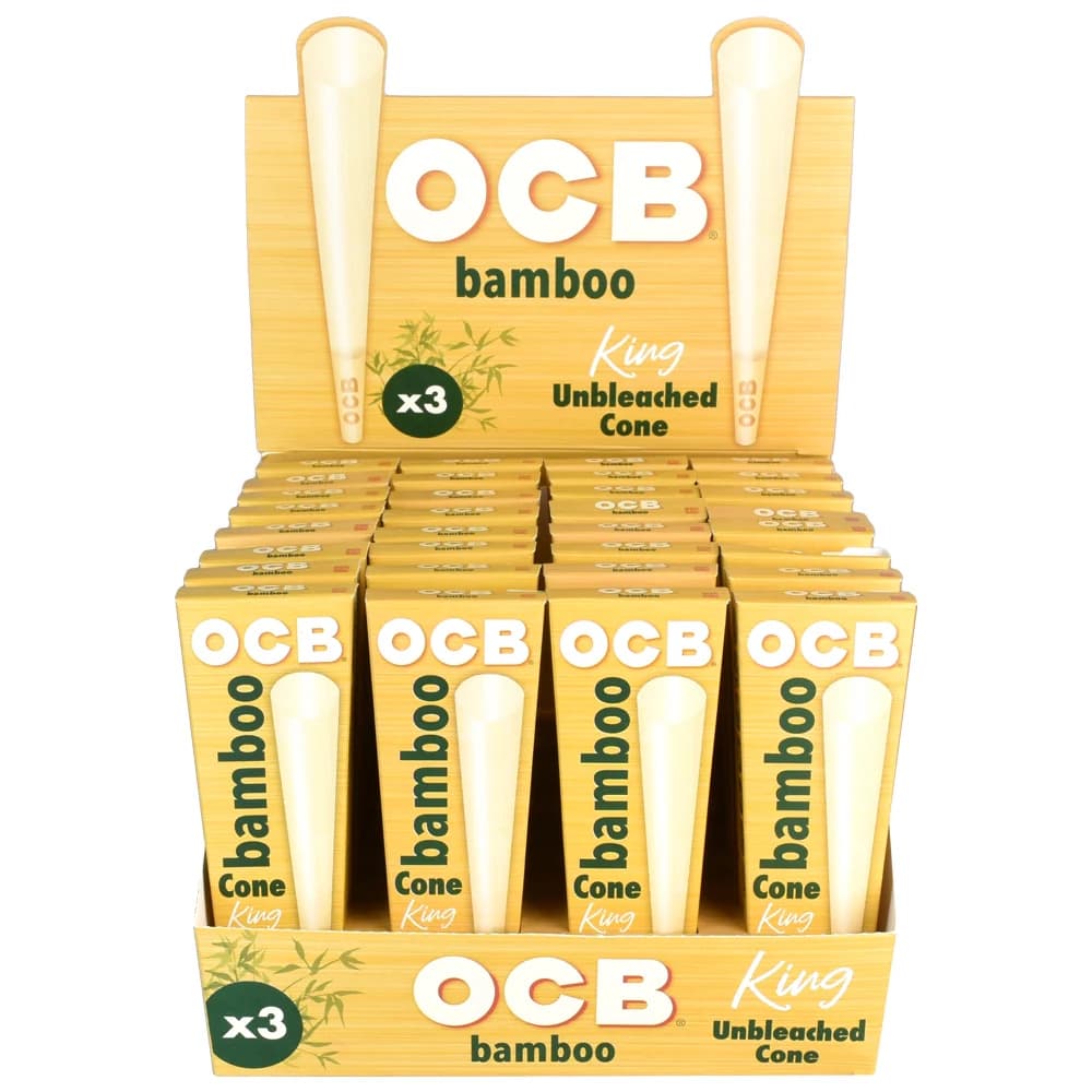 OCB BAMBOO x3 32x3 CONES UNBLEACHED CONE