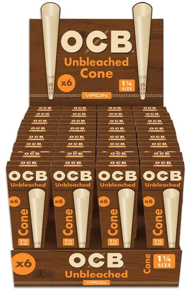 OCB UNBLEACHED VIRGIN x6 32x6 CONES UNBLEACHED