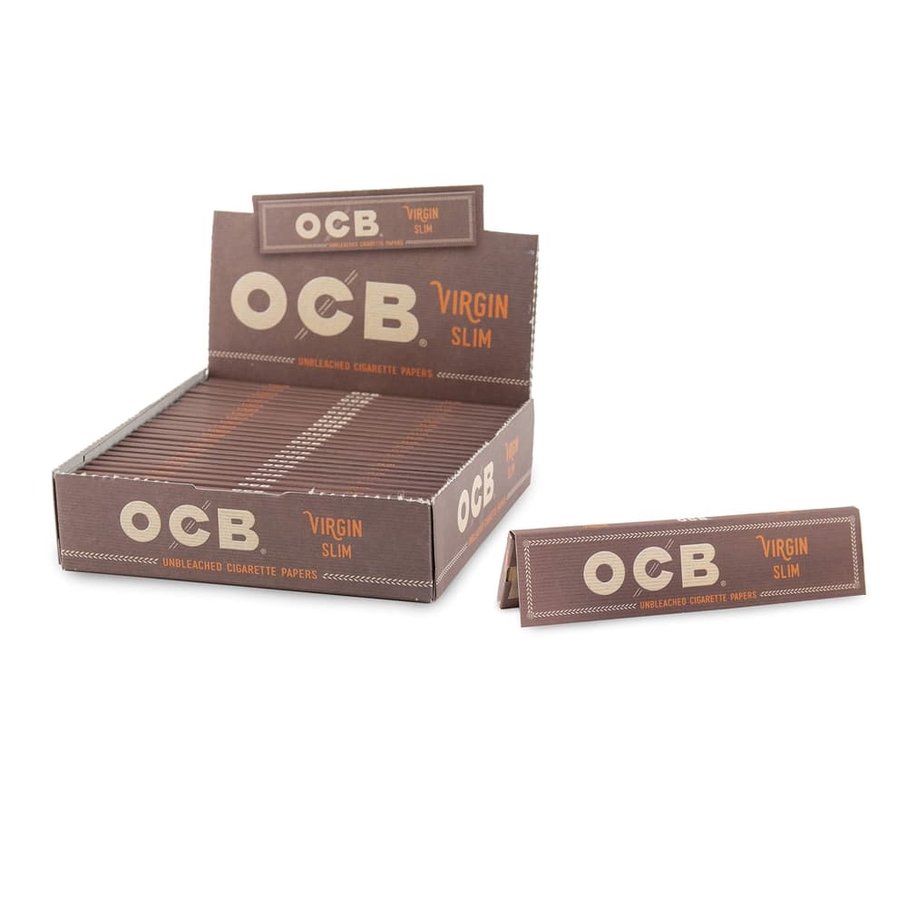 OCB UNBLEACHED CIGARETTE PAPERS - VIRGIN SLIM