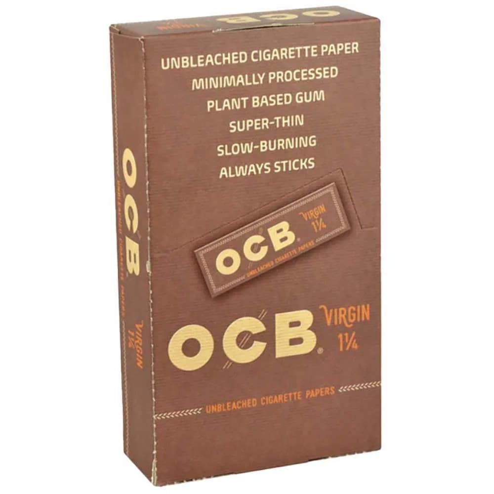 OCB Virgin Rolling Papers - 1 1/4" (24Packs/Display)