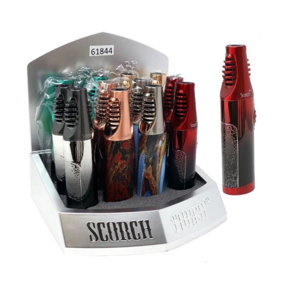 Scorch Torch 61844 5.25" Powerful Single Torch Lighter with Flame Lock (Display of 12)