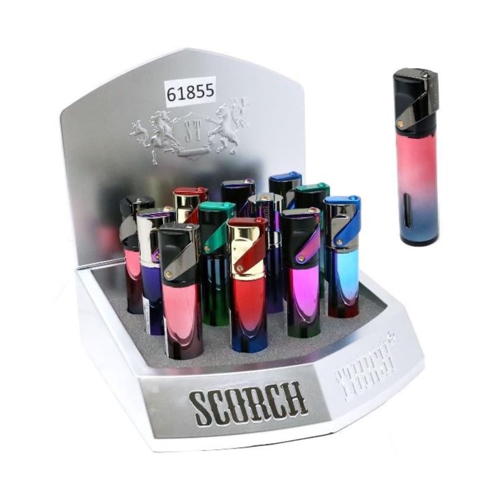 Scorch Torch 61855 3.5" Cylindrical Shape Single Torch Lighter (Display of 12)