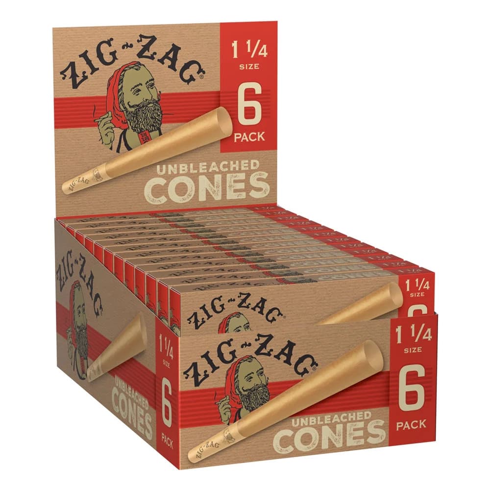Zig Zag Unbleached Cones 1 1/4 (6 Pack)