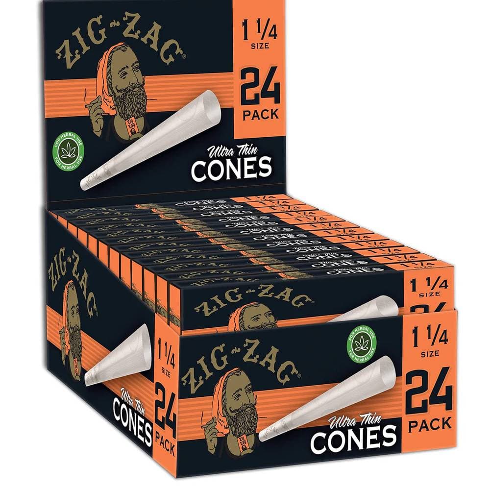 Zig Zag Ultra Thin Cones 1 1/4 Size (24 Pack)