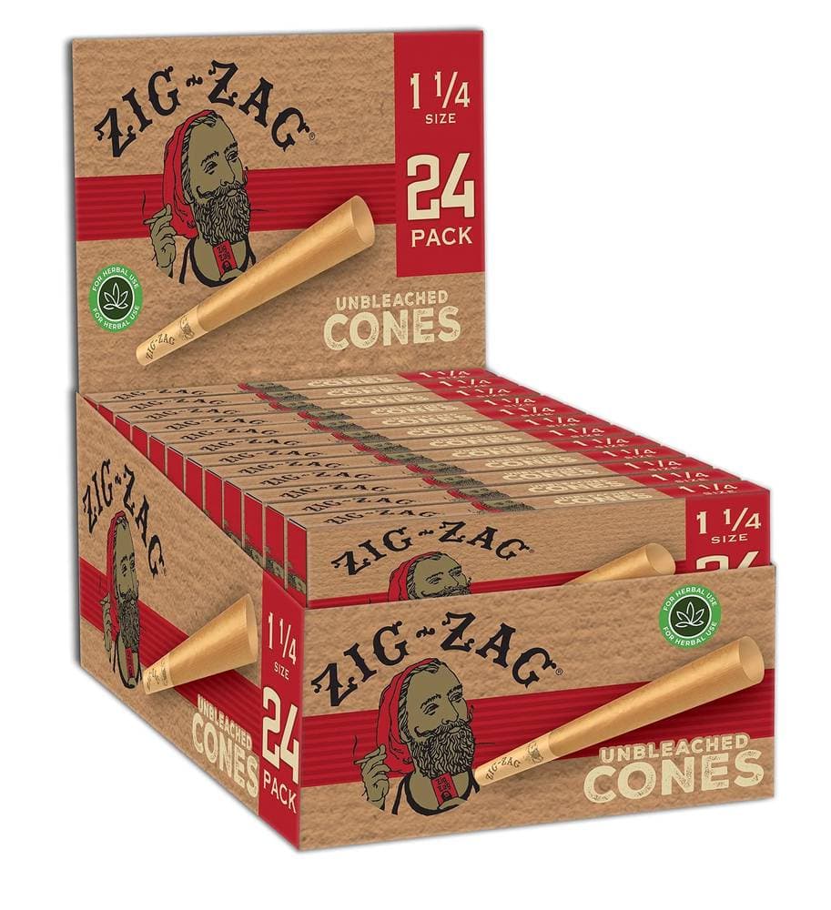 Zig Zag Unbleached Cones 1 1/4 (24 Pack)