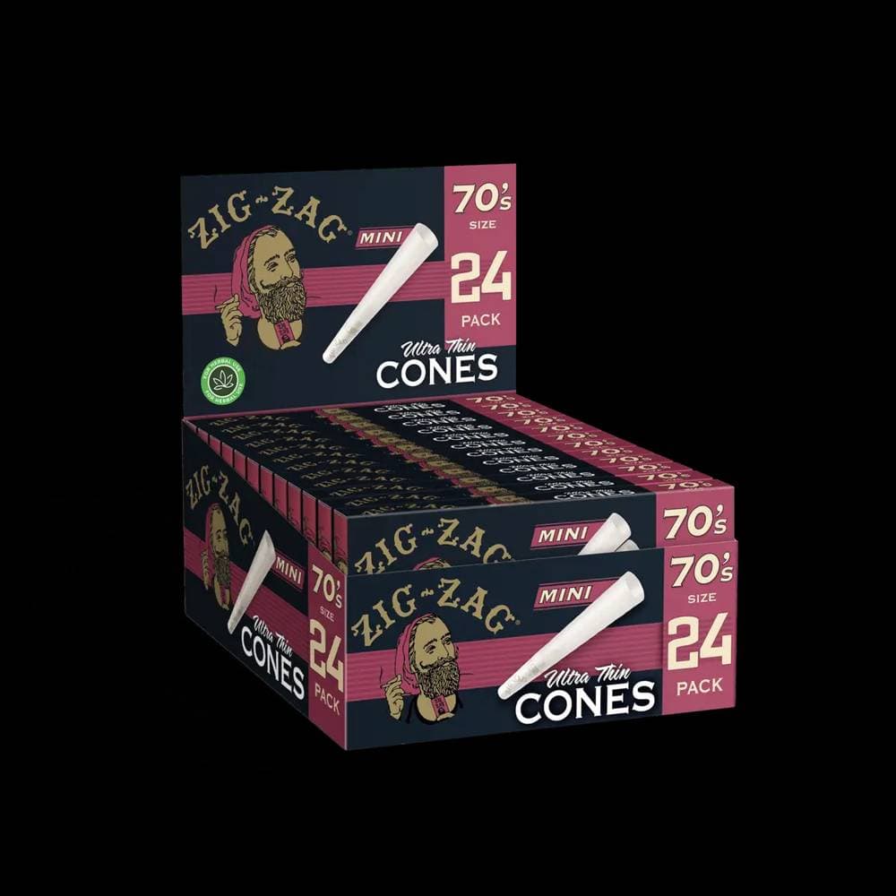 Zig Zag Mini 70's Ultra Thin Cones (24 Pack)
