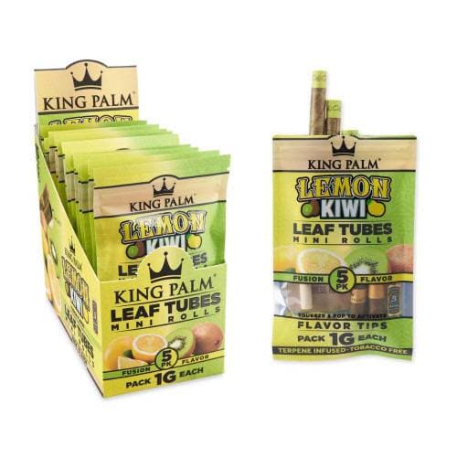 KING PALM LEAF TUBES MINI ROLLS (LEMON KIWI) 15*BOX 5PK