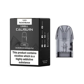 UWELL Caliburn A3S Refillable 1.0 OHM Meshed Pod (4Ct)