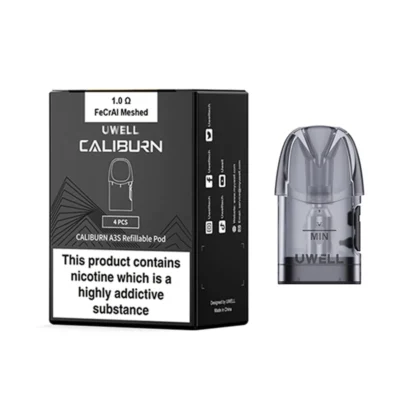 UWELL Caliburn A3S Refillable 1.0 OHM Meshed Pod (4Ct)